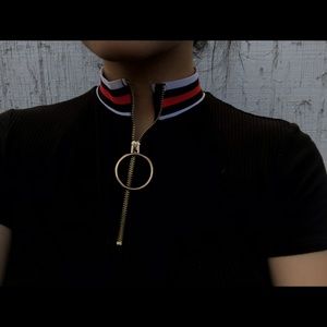 Black collared shirt